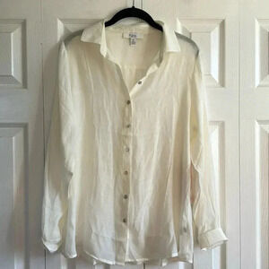 C by one | cream button down blouse | size SP